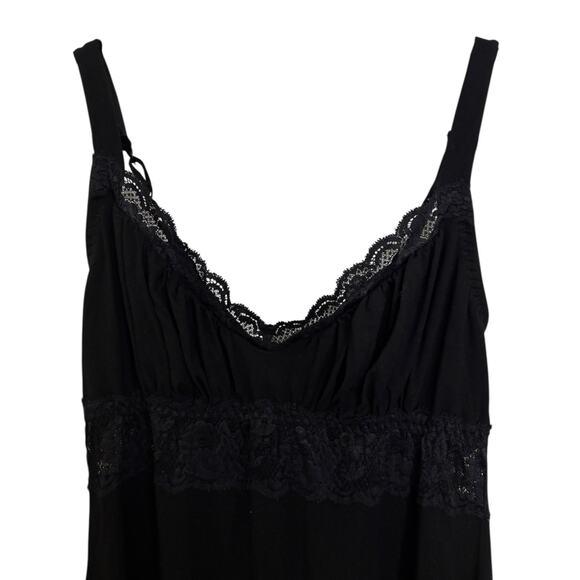 Cosabella Slip Dress Womens Large Allure Sleep Chemise Black Lace Trim - Picture 2 of 6